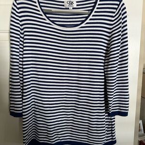 Navy Striped Top